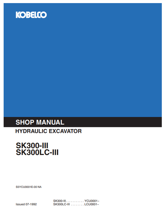 Manual de Reparación Excavadora Kobelco SK300-III, SK300LC-III