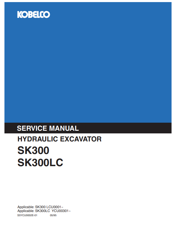 Manual de Reparación Excavadora Kobelco SK300, SK300LC