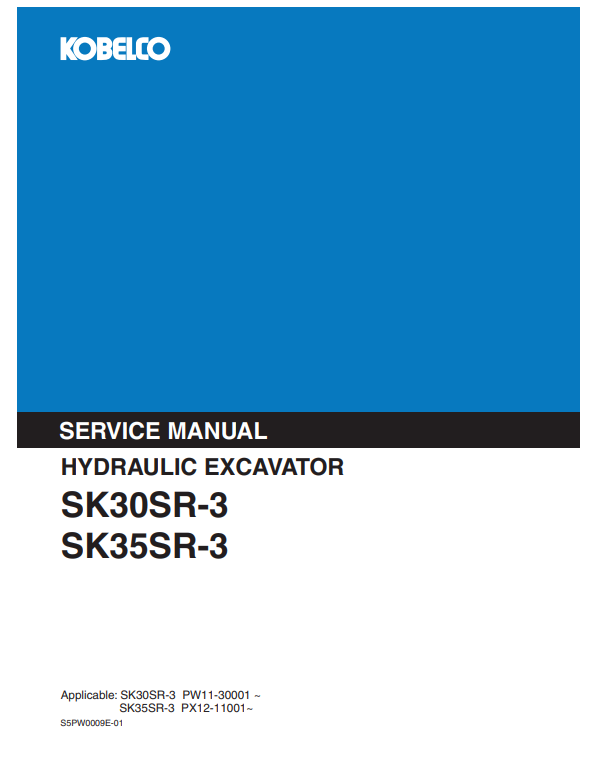 Manual de Reparación Excavadora Kobelco SK30SR-3 , SK35SR-3