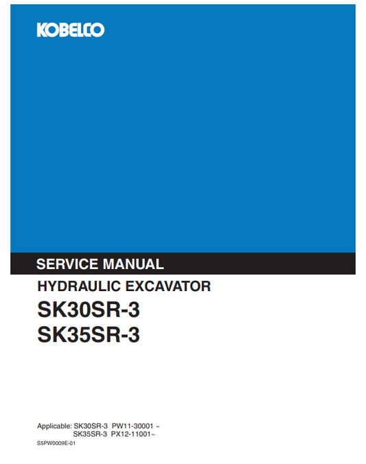 Manual de Reparación Excavadora Kobelco SK30SR-3 , SK35SR-3