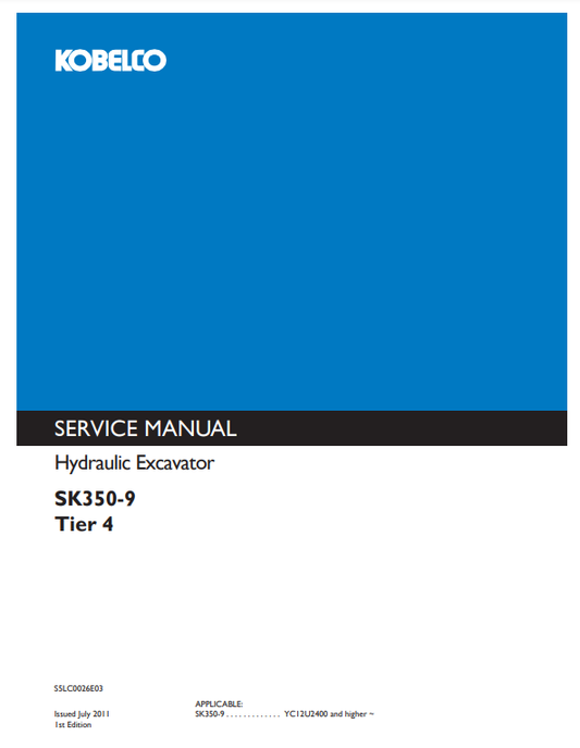 Manual de Reparación Excavadora Kobelco SK350-9 Tier 4