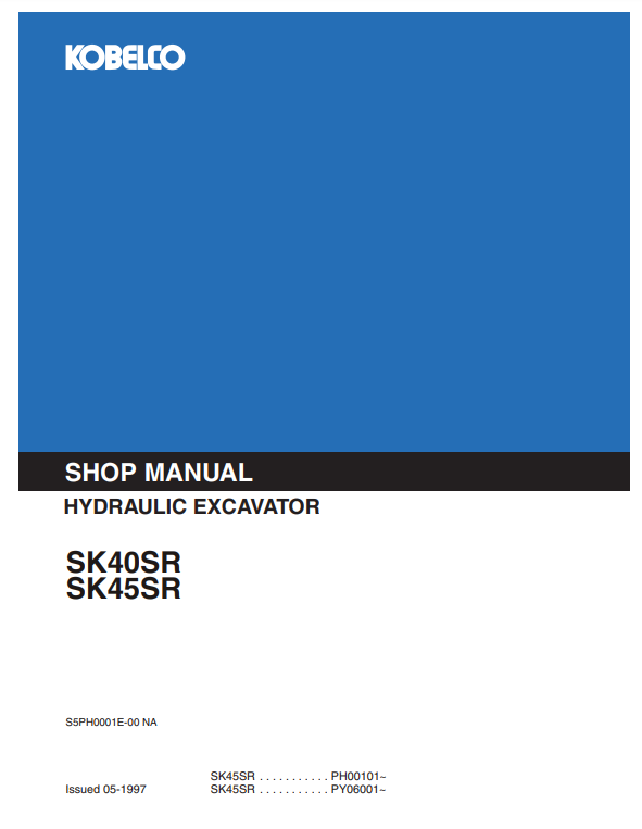 Manual de Reparación Excavadora Kobelco SK40SR , SK45SR