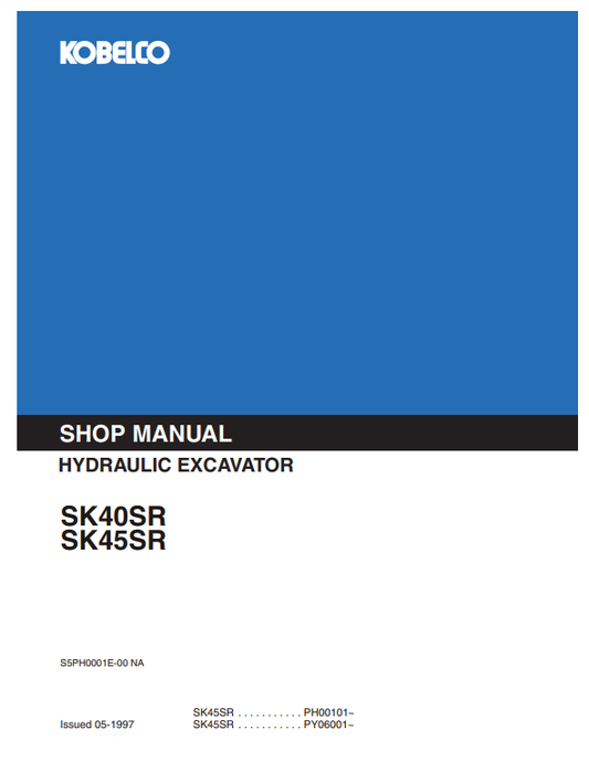 Manual de Reparación Excavadora Kobelco SK40SR , SK45SR
