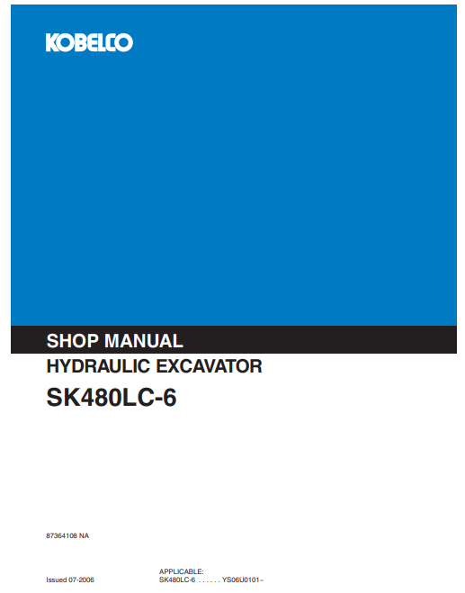 Manual de Reparación Excavadora Kobelco SK480LC-6