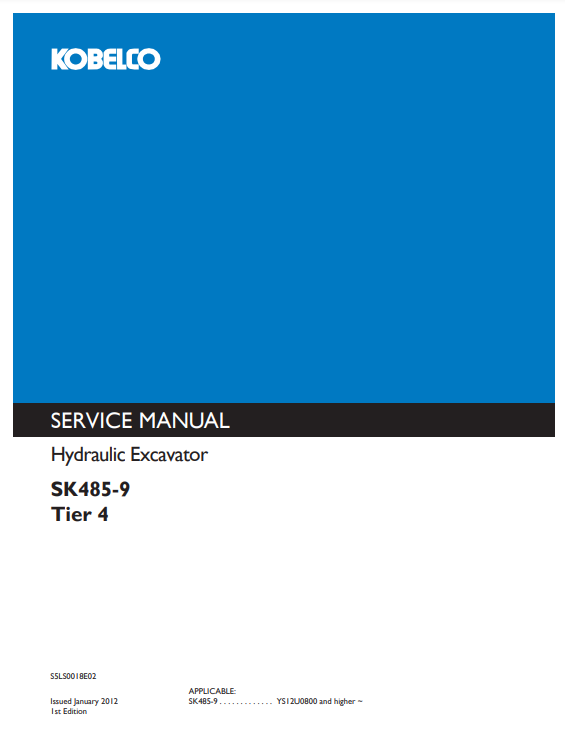 Manual de Reparación Excavadora Kobelco SK485-9 Tier 4