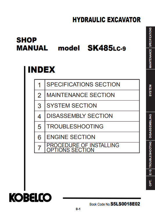 Manual de Reparación Excavadora Kobelco SK485LC-9