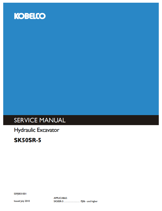 Manual de Reparación Excavadora Kobelco SK50SR-5
