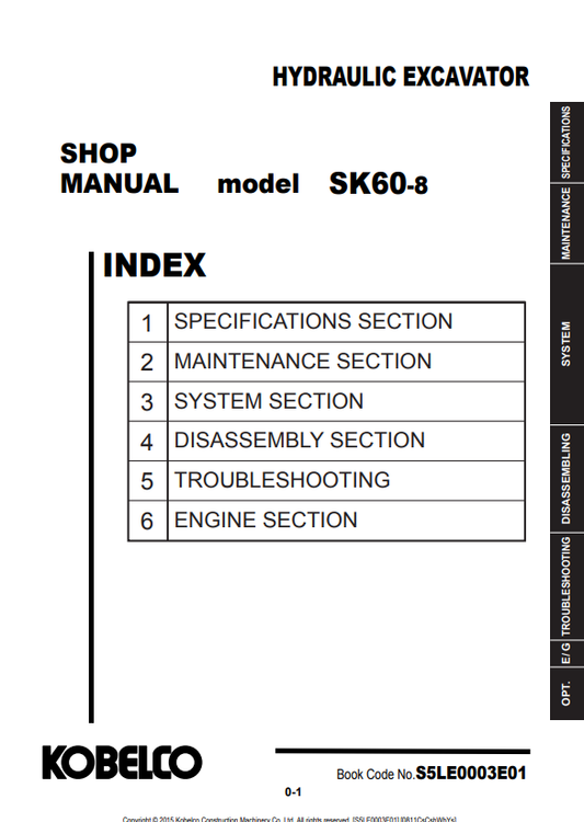 Manual de Reparación Excavadora Kobelco SK60-8