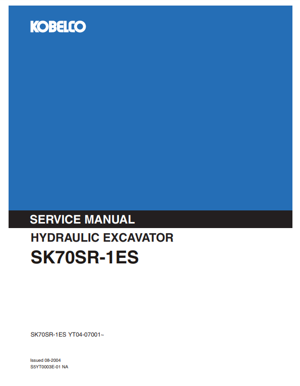 Manual de Reparación Excavadora Kobelco SK70SR-1ES