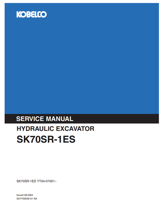 Manual de Reparación Excavadora Kobelco SK70SR-1ES