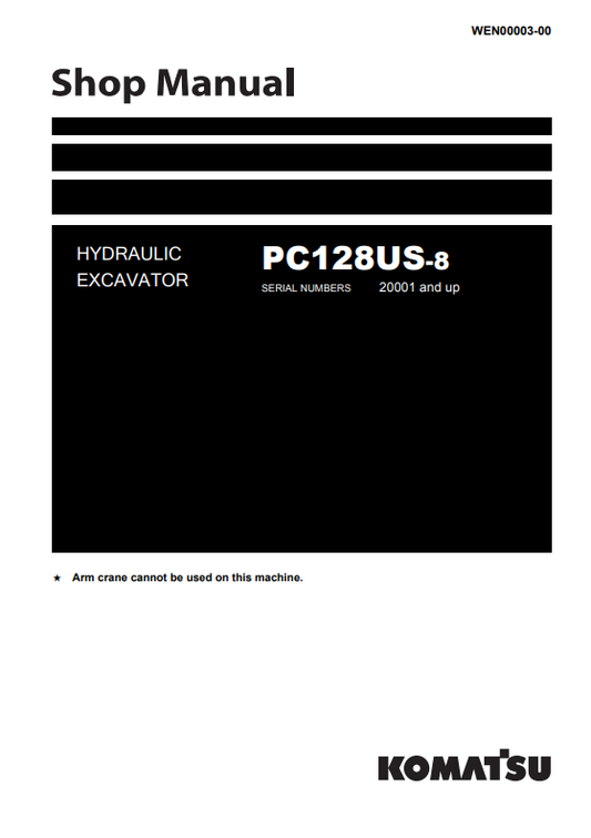 Manual de Taller Excavadora Komatsu PC128US-8