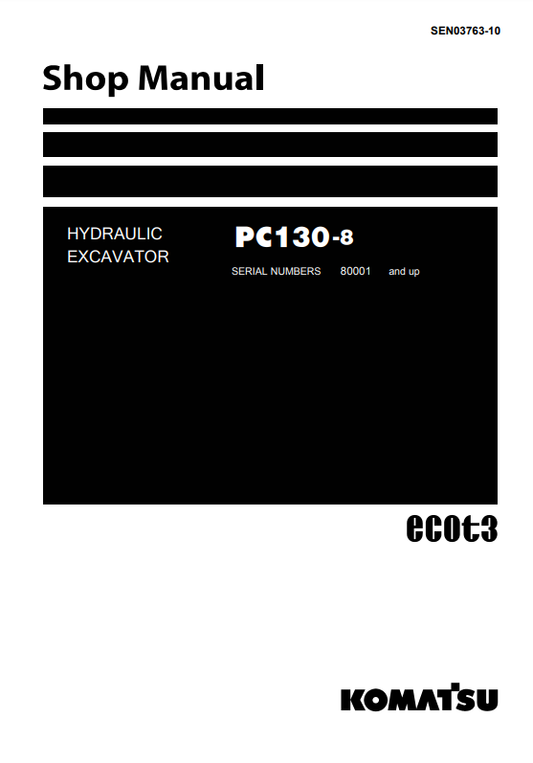 Manual de Taller Excavadora Komatsu PC130-8