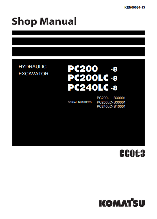 Manual de Reparación Excavadora Komatsu PC200-8, PC200LC-8, PC240LC-8