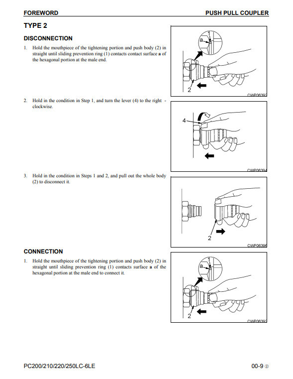 Manual de Reparación Excavadora Komatsu PC200LC-6LE, PC210LC-6LE, PC220LC-6LE, PC250LC-6LE