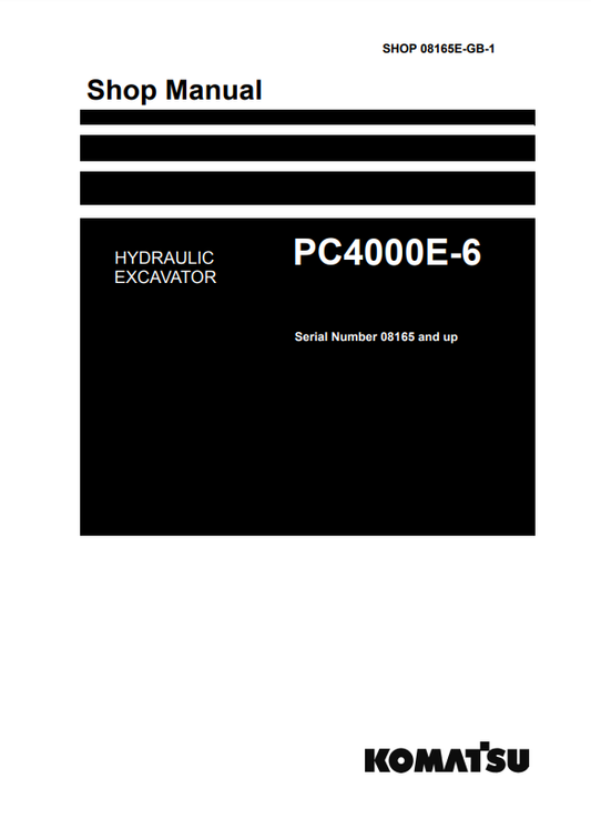 Manual de Reparación Excavadora Komatsu PC4000E-6