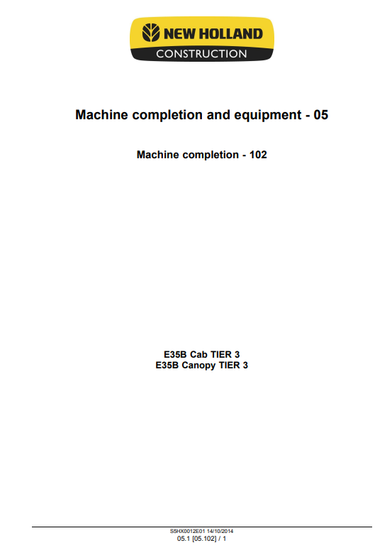 Manual de Reparación Excavadora New Holland E35B Tier 3