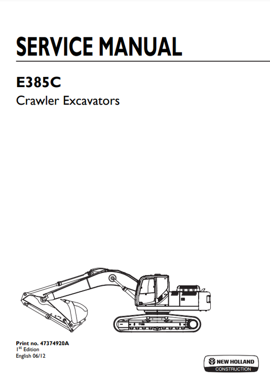 Manual de Reparación Excavadora New Holland E385