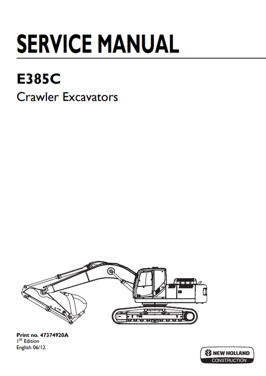 Manual de Reparación Excavadora New Holland E385C