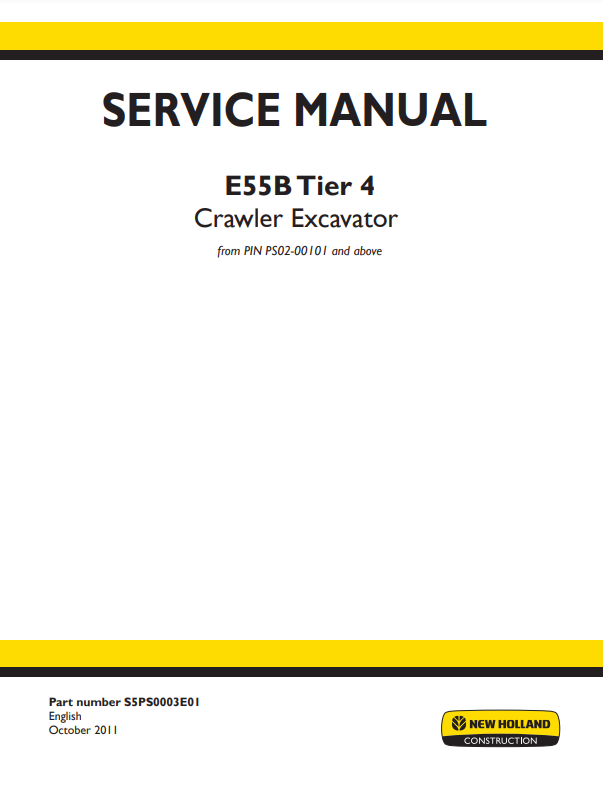 Manual de Reparación Excavadora New Holland E55B Tier 4