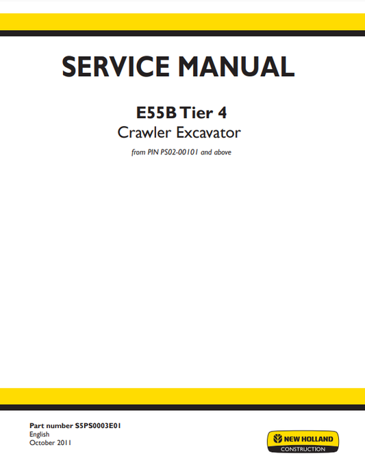 Manual de Reparación Excavadora New Holland E55B Tier 4