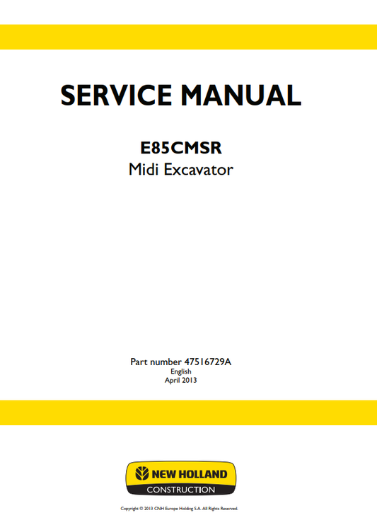 Manual de Reparación Excavadora New Holland E85CMSR