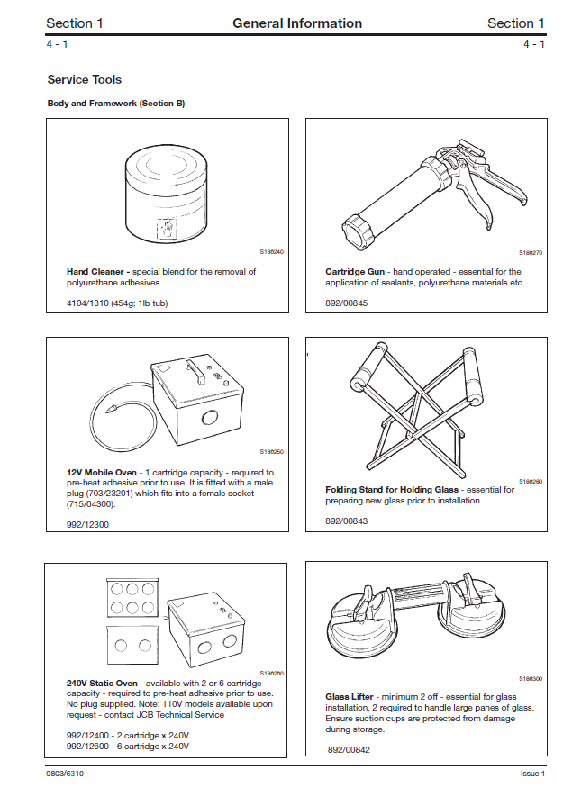 Manual de Servicios Excavadora sobre Ruedas JCB JS130W, JS145W, JS160W, JS175W