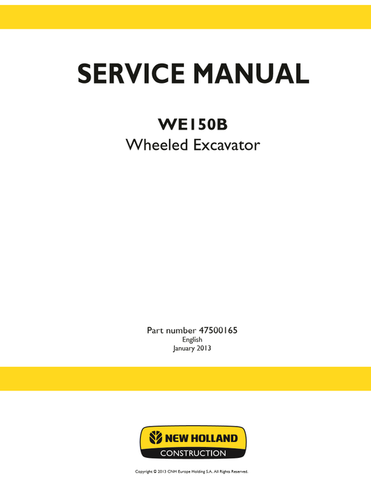 Manual de Reparación Excavadora sobre Ruedas New Holland WE150B