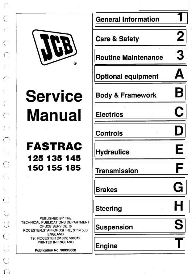 Manual de Reparación Fastrac JCB 125 135 145 150 155 185