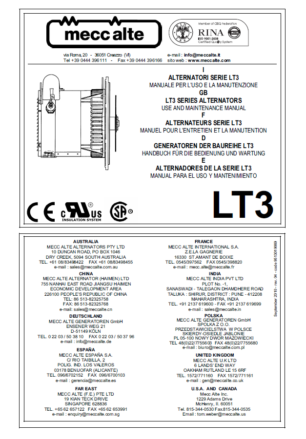Manual de Reparación Generador JCB Mecc AJTE