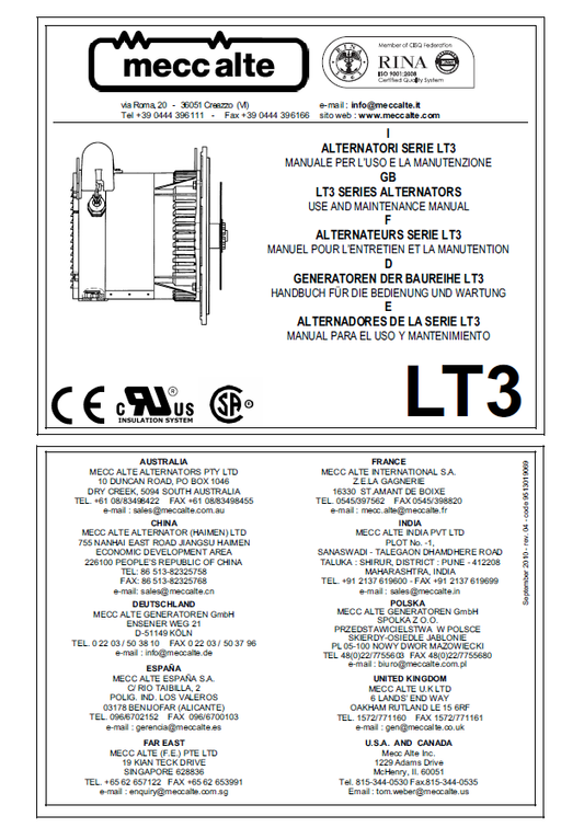 Manual de Reparación Generador JCB Mecc AJTE