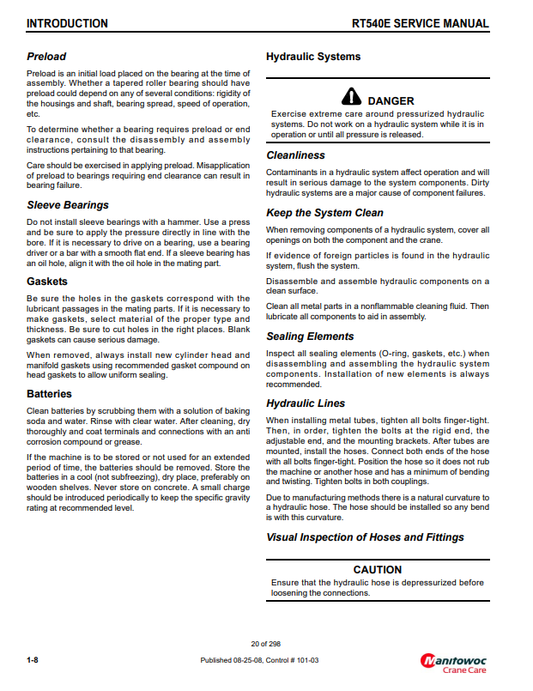 Manual de Reparación Grúa Grove RT540E