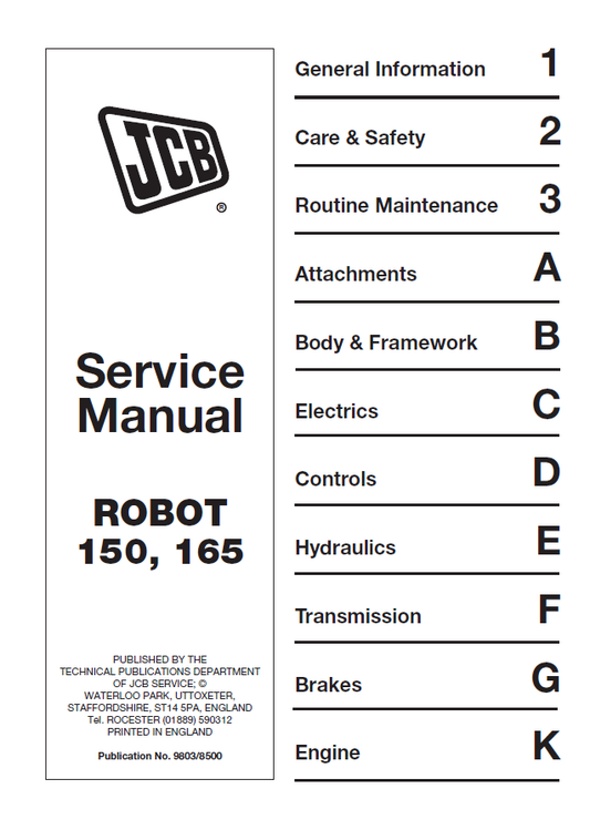 Manual de Reparación JCB ROBOT 150, 165