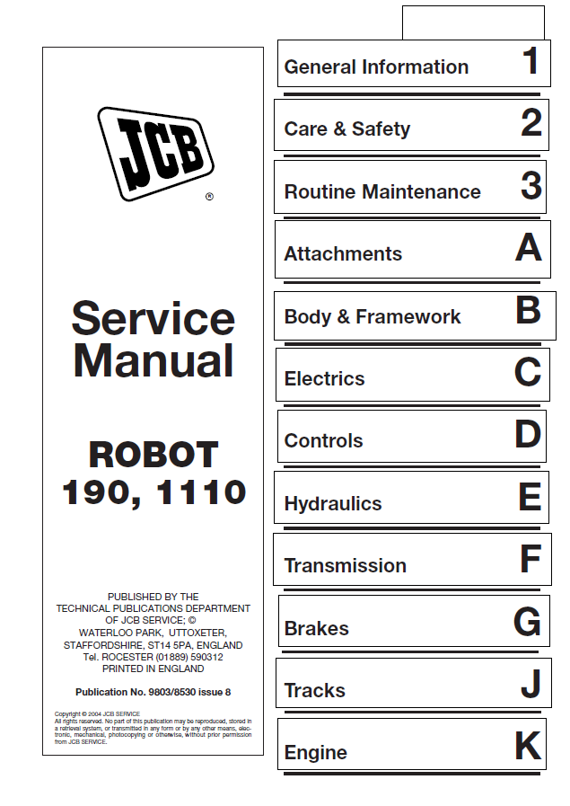 Manual de Localización de Averias JCB ROBOT 190, 1110