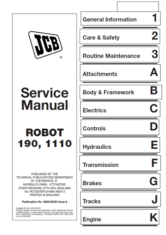 Manual de Localización de Averias JCB ROBOT 190, 1110