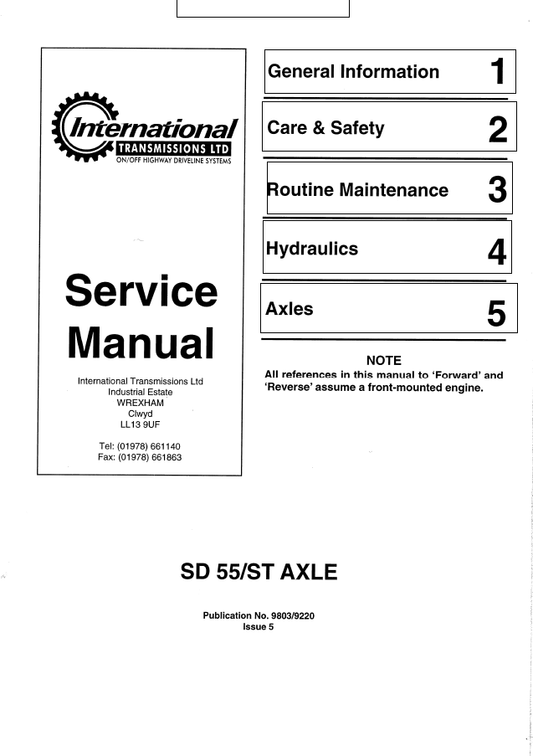 Manual de Reparación Servicio de Ejes JCB SD 55 y ST