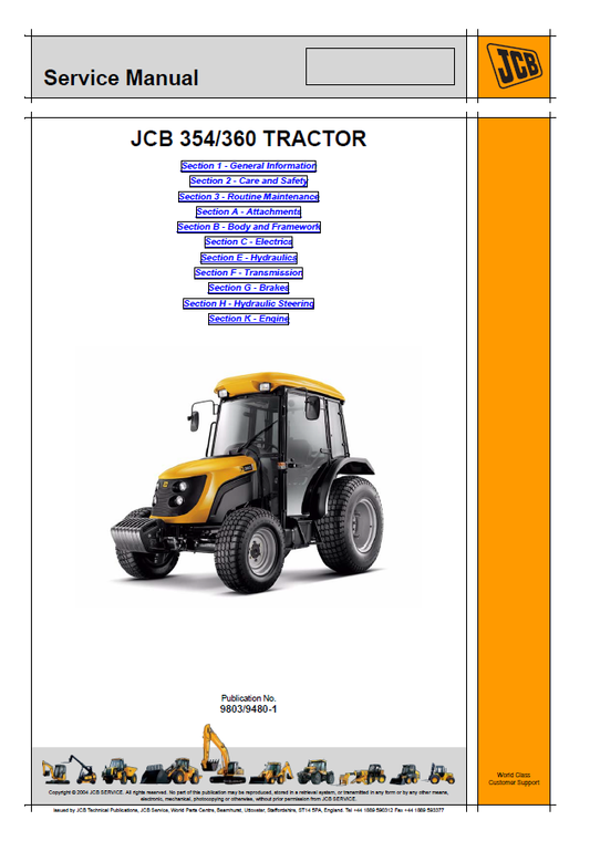 Manual de Reparación JCB Tractor 354 y 360