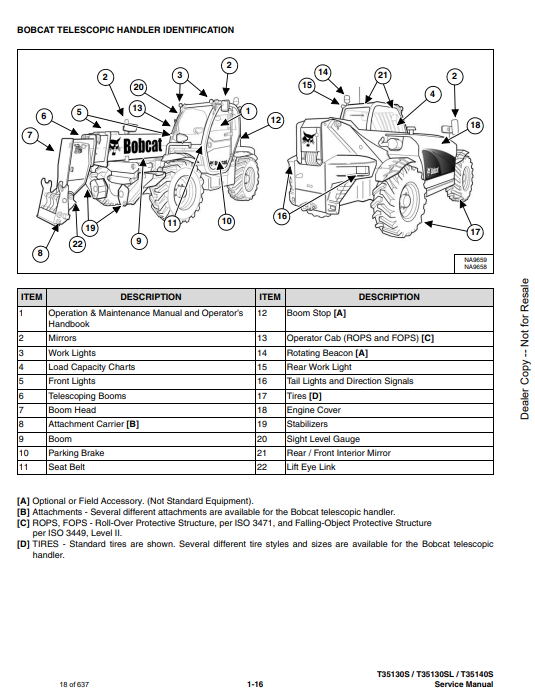 Manual de Reparación Manipulador Telescopico Bobcat T35130S, T35130SL, T35140S