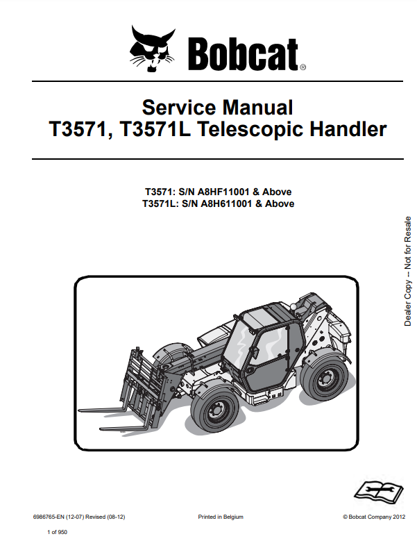 Manual de Reparación Manipulador Telescópico Bobcat T3571, T3571L