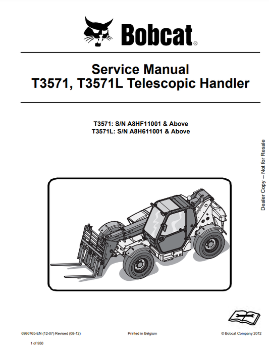 Manual de Reparación Manipulador Telescópico Bobcat T3571, T3571L