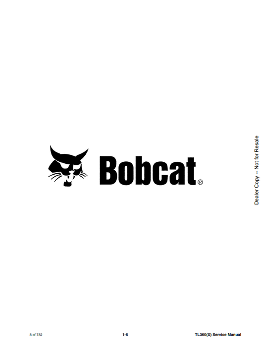 Manual de Reparación Manipulador Telescopico Bobcat TL360(X)