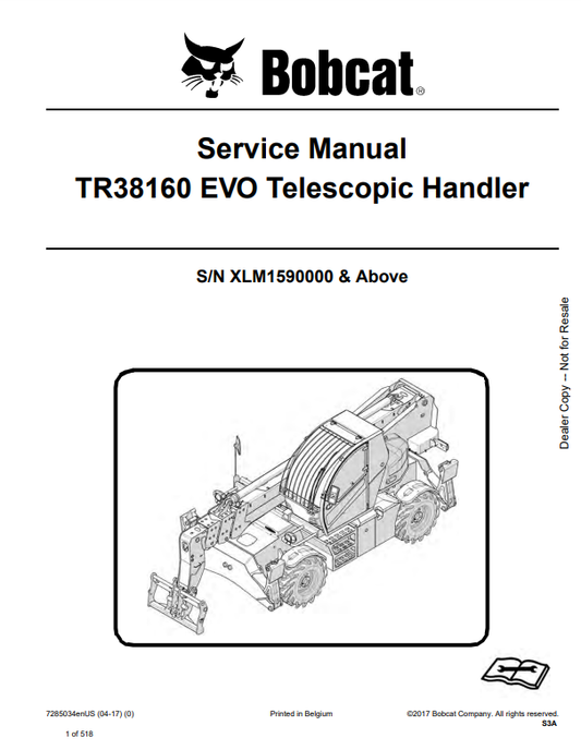 Manual de Reparación Manipulador Telescopico Bobcat TR38160 EVO