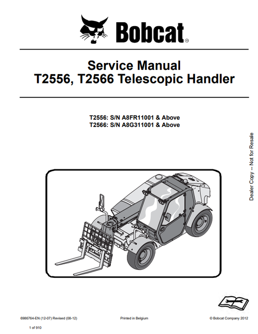 Manual de Reparación Manipulador Telescopico Bobcat T2556, T2566