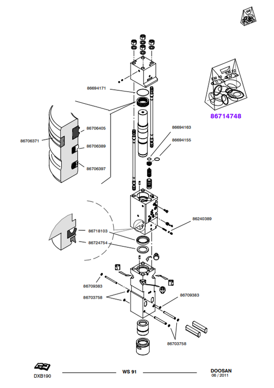 Manual de Reparación Martillo Hidráulico Doosan DXB190T