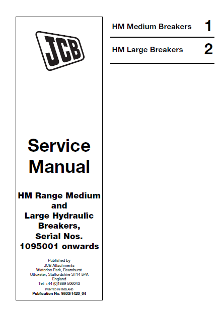 Manual de Reparación Martillos Hidraulicos Medianos y Grandes Gama JCB HM