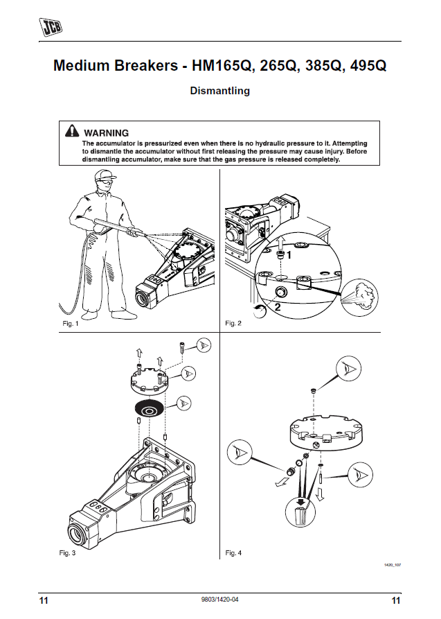 Manual de Reparación Martillos Hidraulicos Medianos y Grandes Gama JCB HM