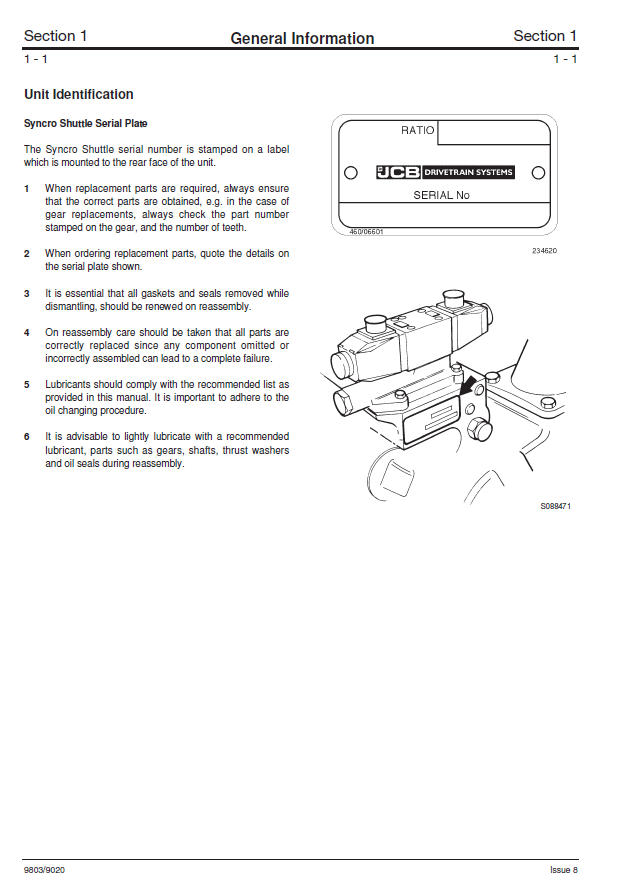 Manual de Reparación Mincargador JCB SS600