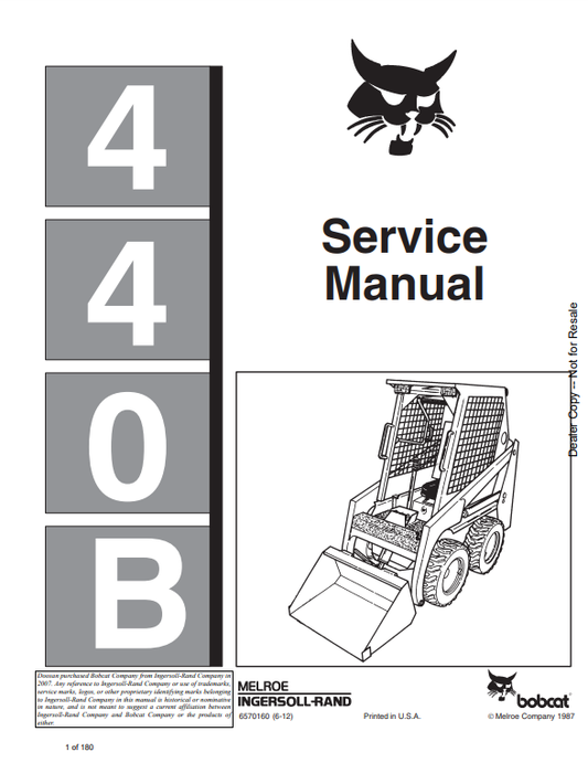 Manual de Reparación Minicargador Bobcat 440B