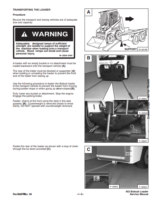 Manual de Reparación Minicargador Bobcat 453