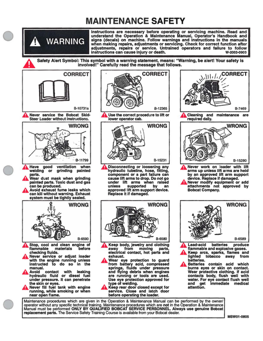 Manual de Reparación Minicargador Bobcat 630, 631, 632