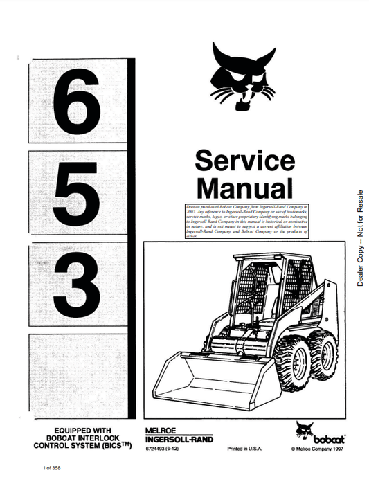 Manual de Reparación Minicargador Bobcat 653